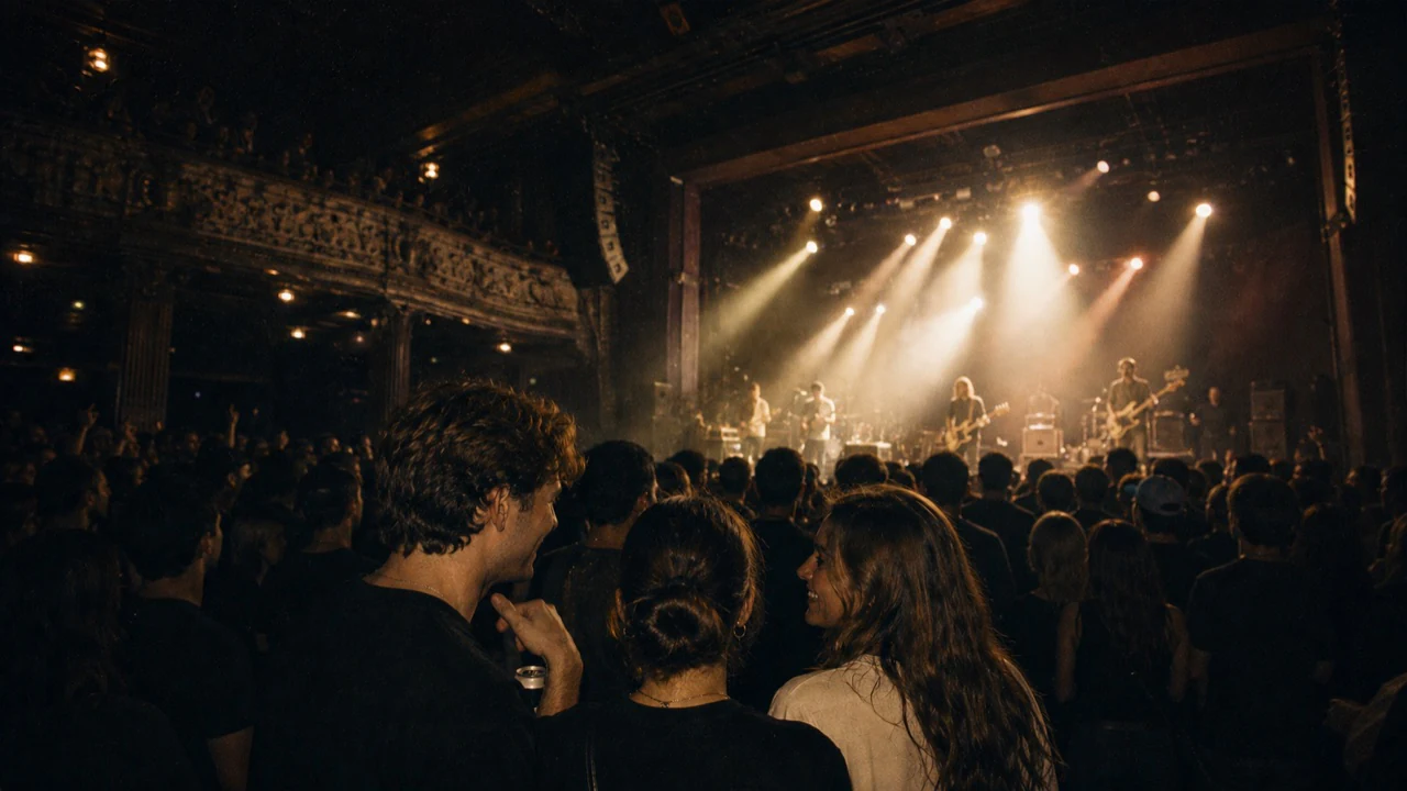 Friends at a concert, watching the show instead of filming it.